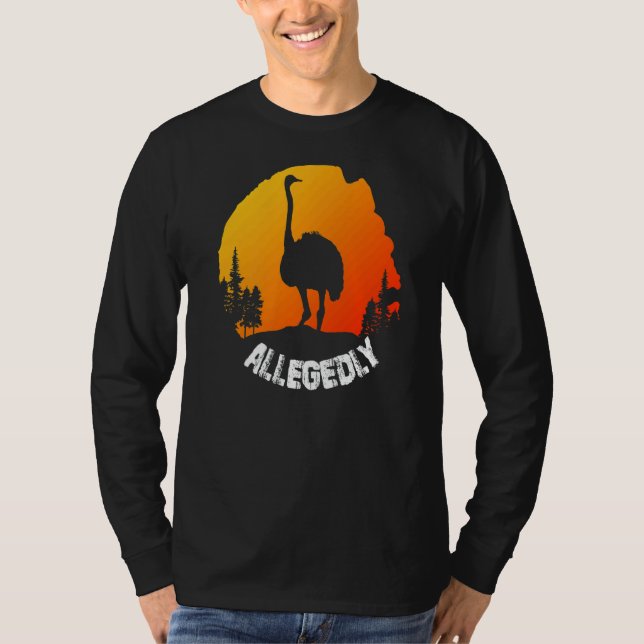 Vintage Retro Ostrich påstås T Shirt (Framsida)