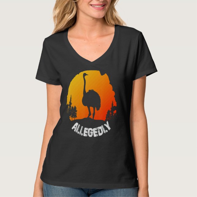 Vintage Retro Ostrich påstås vara 1 T Shirt (Framsida)