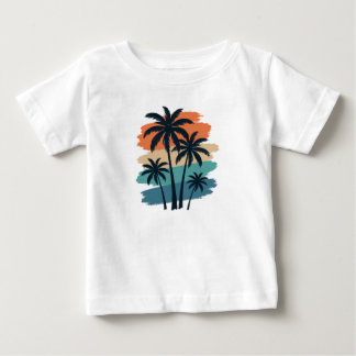 Vintage Retro Palmer T-Shirt – Solnedgång Tropisk