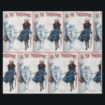 Vintage Retro Paris Frankrike jul Art Presentpapper<br><div class="desc">Med det här Fransken i vintagen Julhälsningar julkortet perfekten för vänner,  familj och medarbetare.</div>
