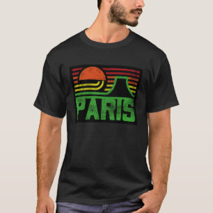 Vintage Retro Paris Frankrike Outfit Illustration  T Shirt