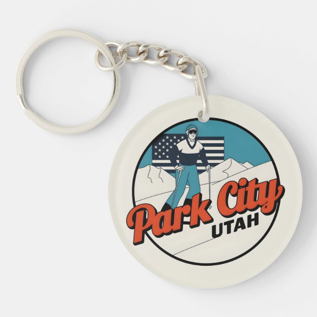 Vintage Retro Park City Utah-bergsgåvor (Framsidan)