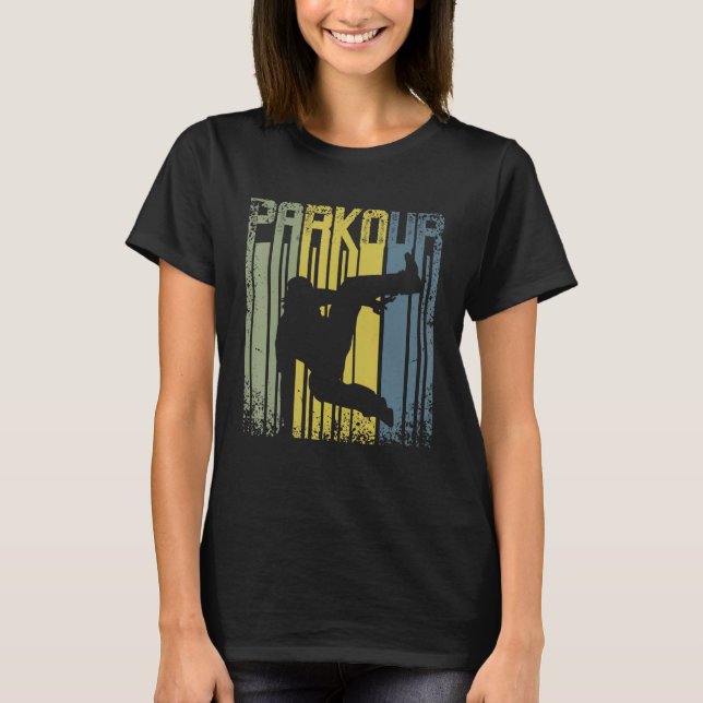 Vintage Retro Parkour Freerunning T Shirt (Framsida)
