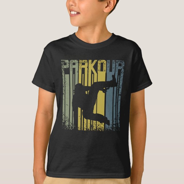 Vintage Retro Parkour Freerunning T Shirt (Framsida)