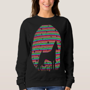 Vintage Retro Påskägg Miniature Pinscher Hund E T Shirt