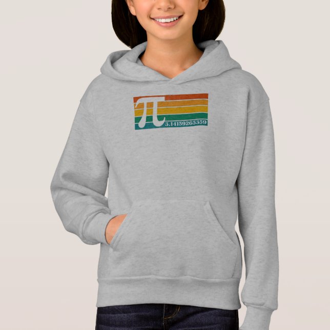 Vintage Retro Pi Hoodie T Shirt (Framsida)
