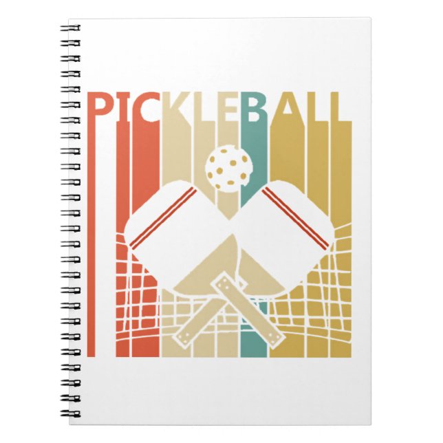 Vintage Retro Pickleball Anteckningsbok (Framsidan)