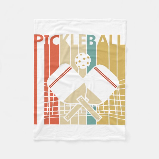 Vintage Retro Pickleball Fleecefilt (Framsidan)