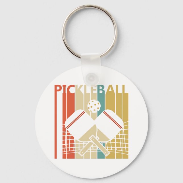 Vintage Retro Pickleball Nyckelring (Framsida)