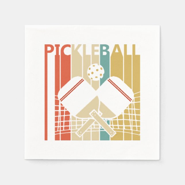 Vintage Retro Pickleball Pappersservett (Framsidan)