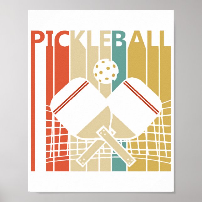 Vintage Retro Pickleball Poster (Framsidan)