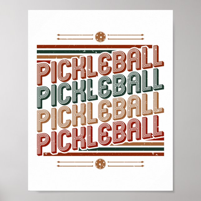 Vintage Retro Pickleball Poster (Framsidan)