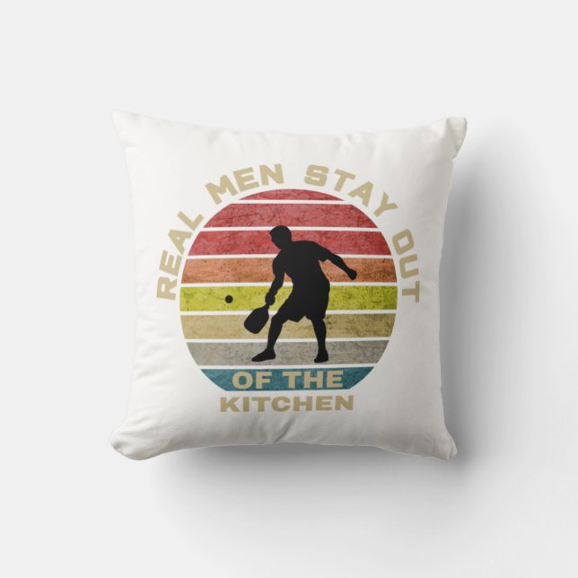 Vintage Retro Pickleball Roligt Kudde (Framsida)