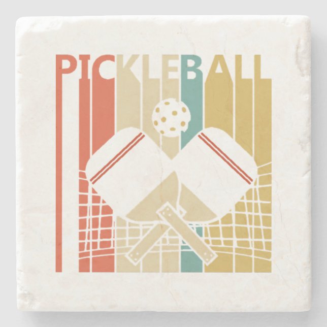 Vintage Retro Pickleball Stenunderlägg (Framsidan)