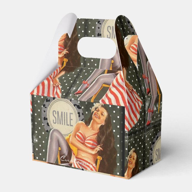Vintage Retro Pin-up-illustration Thunder_Cove Presentaskar (Framsidan Sidan)