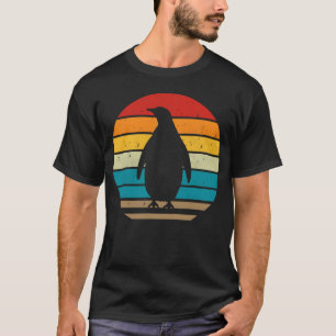 Vintage Retro Pingviner Solnedgång 70s 80s 90s Pin T Shirt
