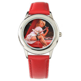 Vintage Retro Pinup Mechanic Girl Armbandsur