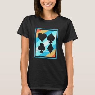 Vintage Retro Poker Casino Card-symboler Spelare T Shirt