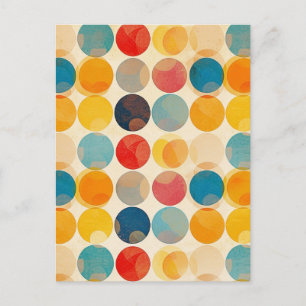 Vintage Retro Polka dots Vykort