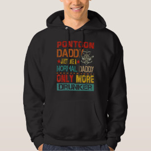 Vintage Retro Pontoon Pappa Endast mer Drunker Dri Hoodie