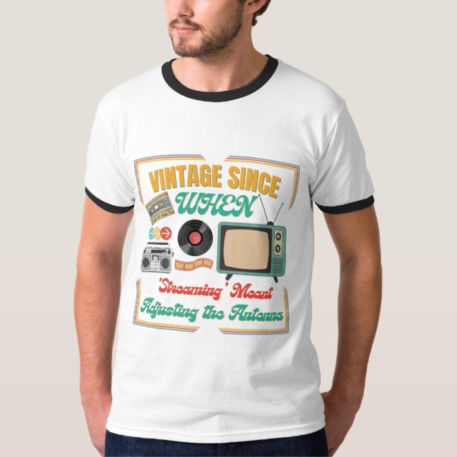 Vintage Retro Present T-shirt - Retro Födelsedagsp (Framsida)