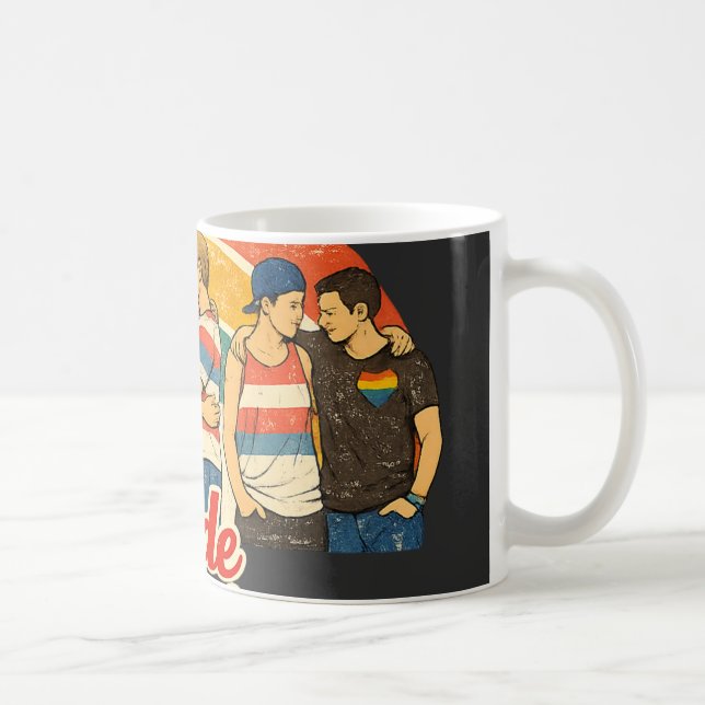 Vintage Retro Pride Månad HBTQ Firande Kaffemugg (Höger)