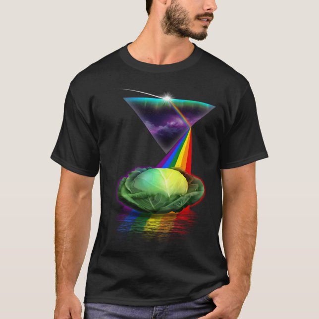 Vintage Retro Prism Cabbage T Shirt (Framsida)