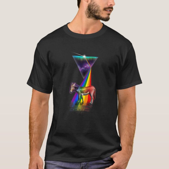 Vintage Retro Prism Donkey T Shirt (Framsida)