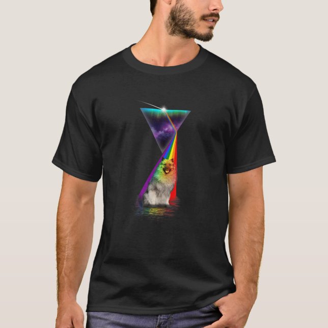 Vintage Retro Prism Keeshond T Shirt (Framsida)
