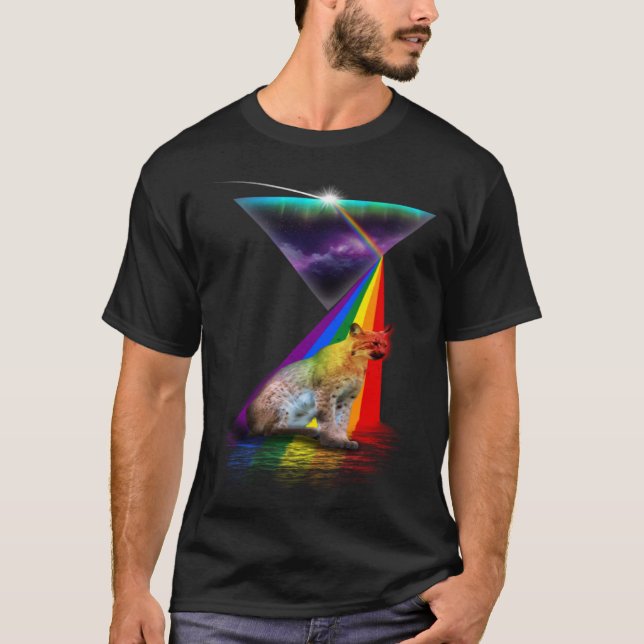 Vintage Retro Prism Lynx T Shirt (Framsida)