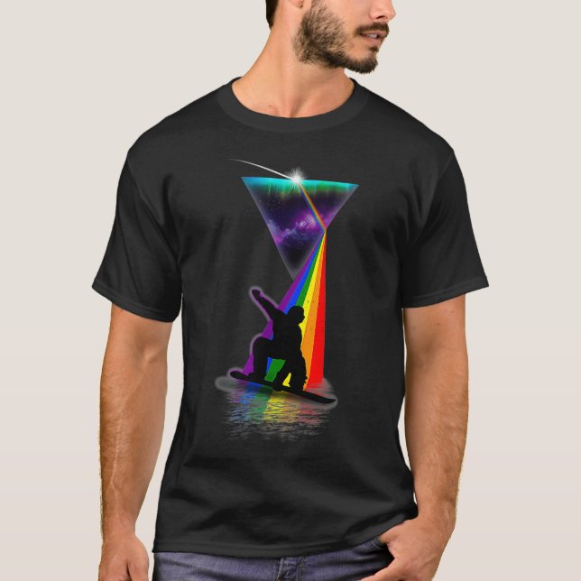 Vintage Retro Prism Snowboarding T Shirt (Framsida)