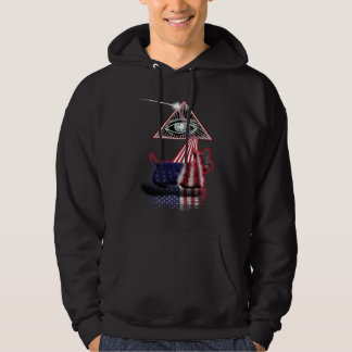 Vintage Retro Prism US Flag Mönsterdalterrier Hoodie