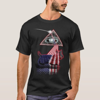 Vintage Retro Prism US Flag Mönsterdalterrier T Shirt