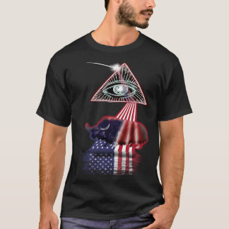 Vintage Retro Prism US Flagga Yak T Shirt