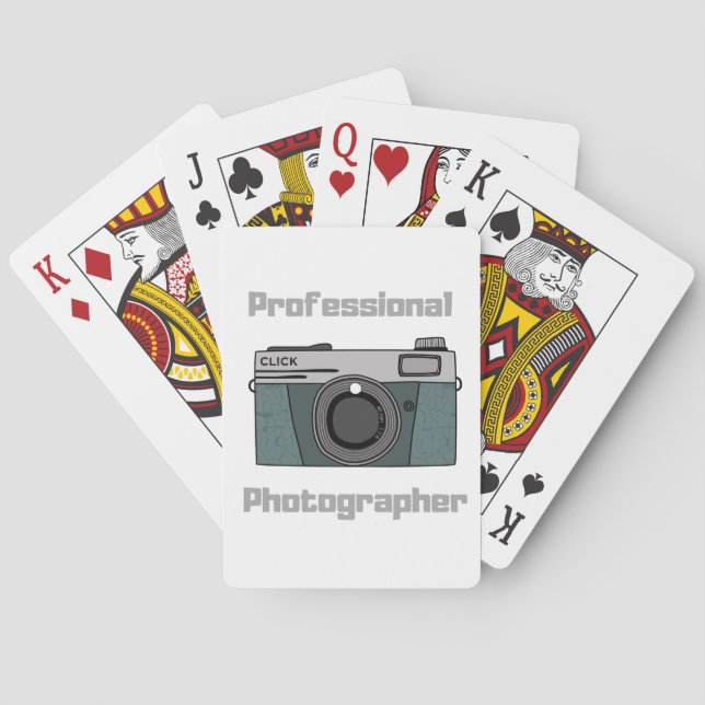 Vintage Retro Professionell Fotograf Kamera Casinokort (Baksidan)
