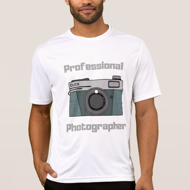 Vintage Retro Professionell Fotografkamera T Shirt (Framsida)