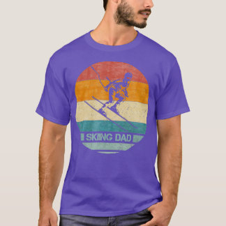 Vintage Retro Proud Skiing Pappa Skier Silhouette T Shirt