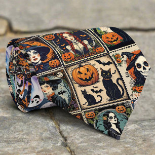 Vintage Retro Pumpa Häxa Halloween Mönster Slips