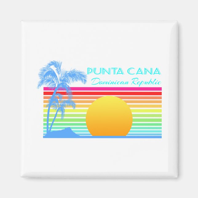 Vintage Retro Punta Cana Magnet (Framsidan)