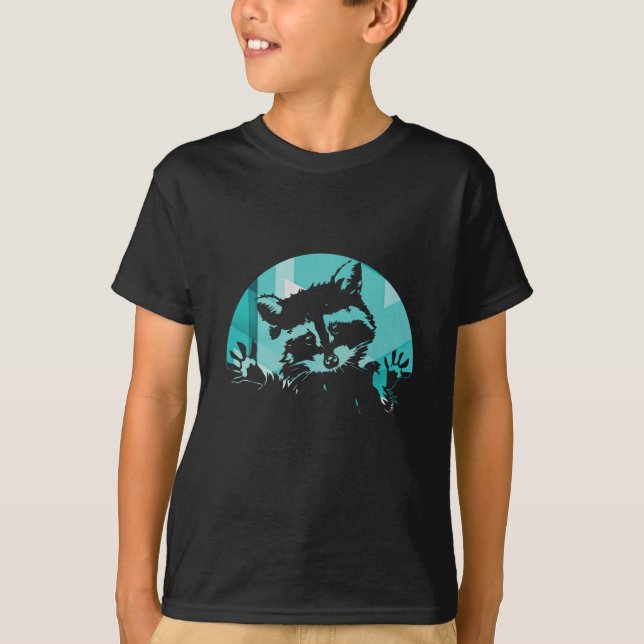 Vintage Retro Raccoon T Shirt (Framsida)