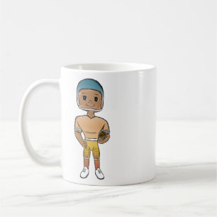 vintage retro rainbow fotbollsspelare kaffemugg
