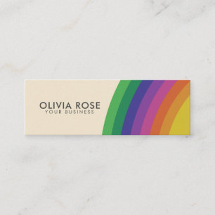 Vintage Retro Rainbow Mini Visitkort