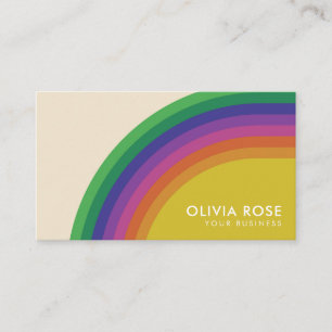 Vintage Retro Rainbow Visitkort