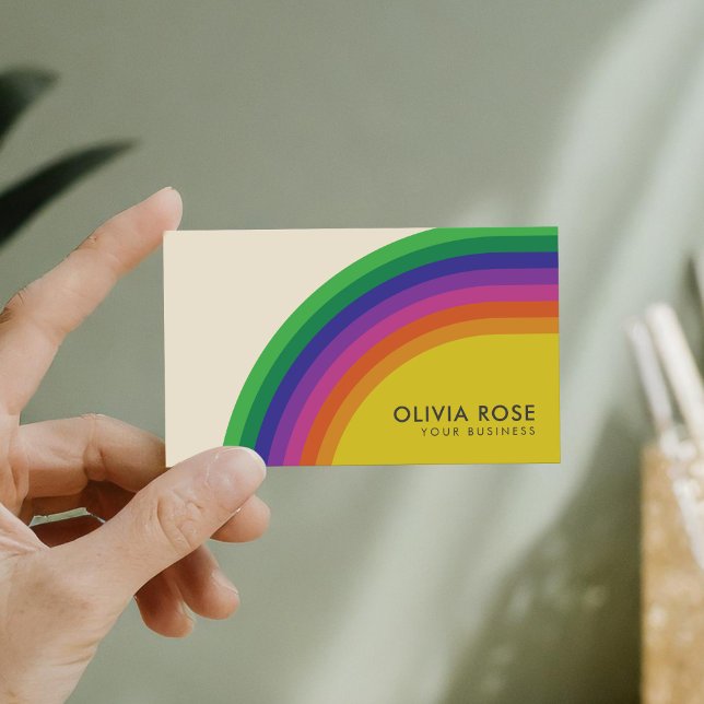 Vintage Retro Rainbow Visitkort (Skapare uppladdad)