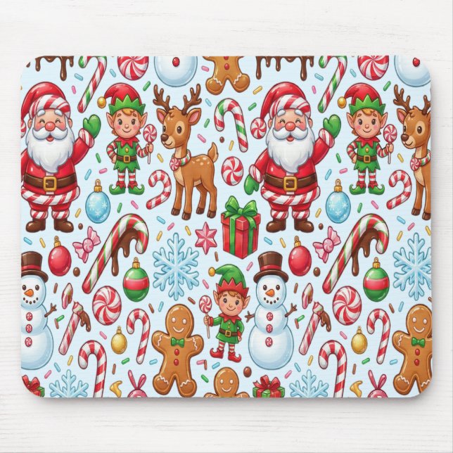Vintage Retro Red Candy Cane Wonderland Christmas Musmatta (Framsidan)