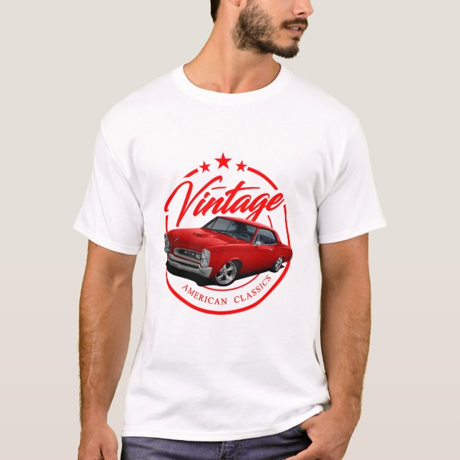 Vintage Retro Red GTO T Shirt (Framsida)