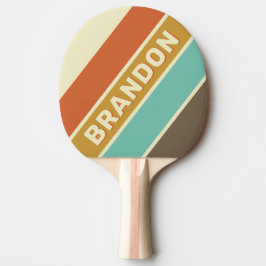Vintage Retro Regnbåge Djärva Randiga med Namn Pingisracket