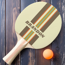 Vintage Retro Regnbågsrallyrand med namn Pingisracket