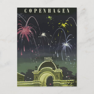 Vintage retro rese postkort Danmark Vykort
