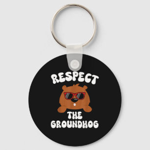 Vintage Retro Respekt För Groundhog-helgen Roligt Nyckelring